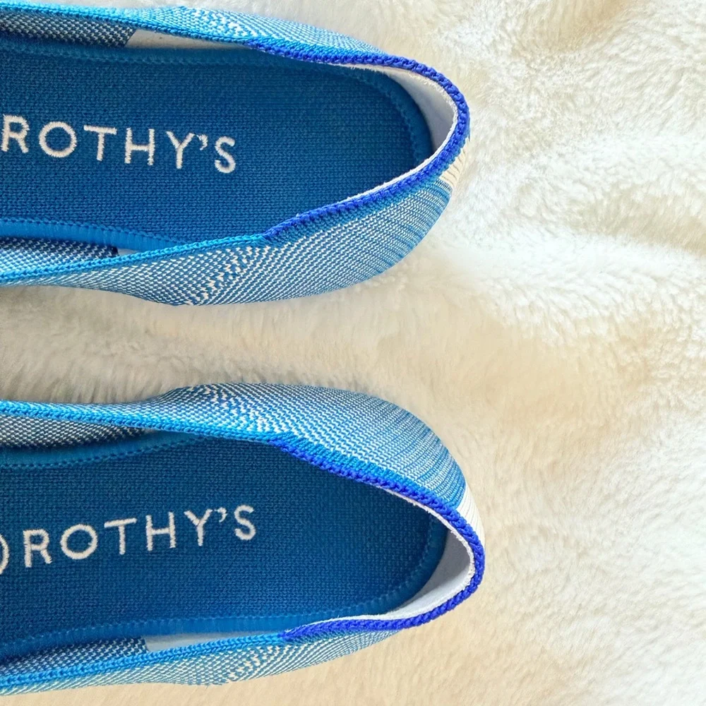 Rothy's Blue Knit Slip-On Flats